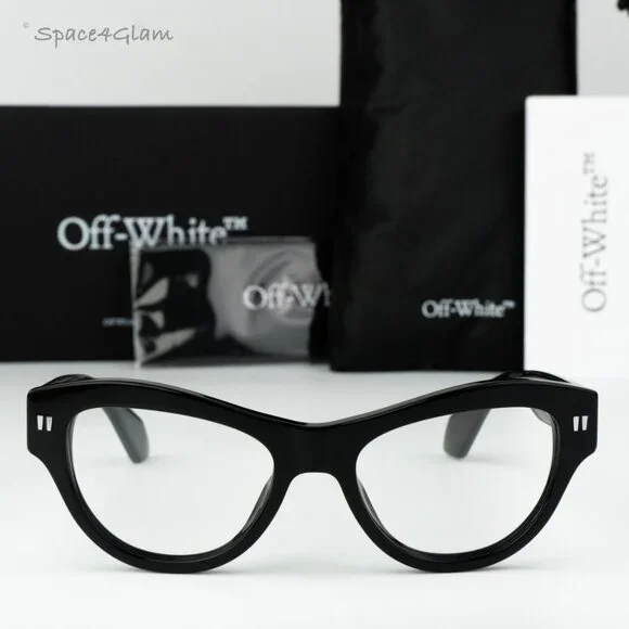 Off-White Men Eyeglasses Black Square OERJ076 STYLE 76 1000 NEW AUTHENTIC - Picture 1 of 8
